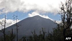 Vista panorámica del volcán Pacaya, en Escuintla, 50 kilómetros al sur de la Ciudad de Guatemala, donde se llevó a cabo el maratón extremo "Lava Challenge"