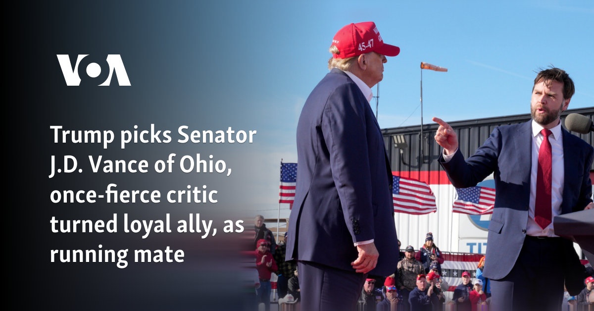 Trump picks Senator J.D. Vance of Ohio, once-fierce critic turned loyal ...