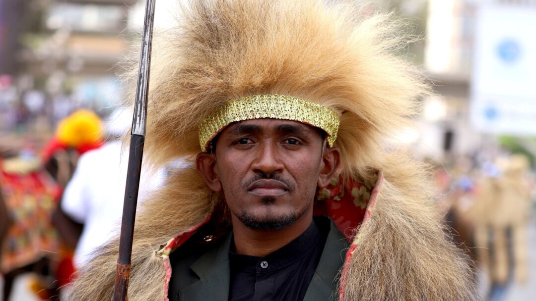 FILE: Ethiopian musician Haacaaluu Hundeessaa poses while dressed in a traditional costume during the 123rd anniversary celebration of the battle of Adwa, where Ethiopian forces defeated invading Italian forces, in Addis Ababa, March 2, 2019.