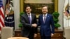 美国国务卿卢比奥和韩国外长赵显在白宫罗斯福厅(2025年9月10日)。