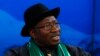 FILE - President Goodluck Jonathan at the World Economic Forum in Davos in January 2014.