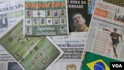 El entrenador brasileño Dunga estaba en la portada de todos los diarios brasileños el día donde debía anunciar la convocatoria, que fue transmitida en vivo desde Rio de Janeiro al país.