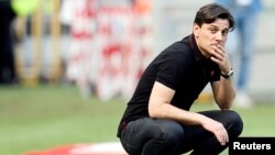  Montella Vincenzo au stade de San Siro en Italie le 23 Avril 2017.