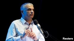 Moshe Kahlon prend la parole à Ofakim, Israël, le 29 mai 2017 