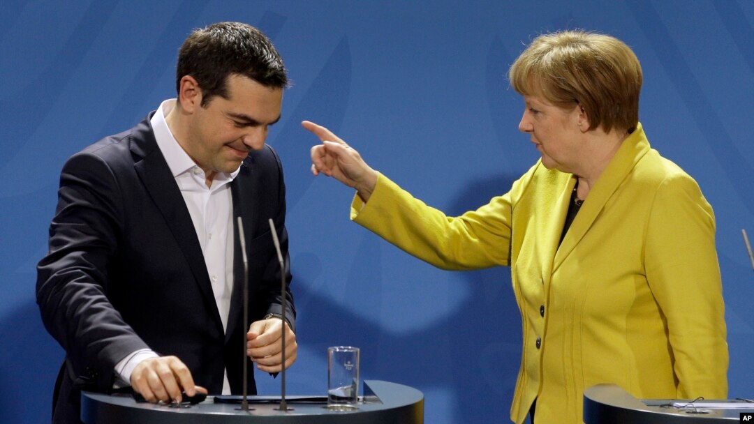 PM Yunani Alexis Tsipras dalam konferensi pers bersama Kanselir Jerman Angela Merkel di Berlin (foto: dok).