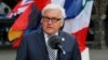 German Foreign Minister Frank-Walter Steinmeier gives a statement at Luebeck City Hall before a meeting of G7 foreign ministers, Luebeck, Germany, April 14, 2015.