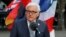 German Foreign Minister Frank-Walter Steinmeier gives a statement at Luebeck City Hall before a meeting of G7 foreign ministers, Luebeck, Germany, April 14, 2015.