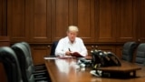 President Donald J. Trump works in his conference room at Walter Reed National Military Medical Center in Bethesda, Md., Oct. 3, 2020, after testing positive for COVID-19. (Official White House photo by Joyce N. Boghosian)