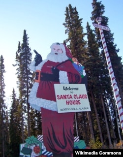 The "world's largest Santa" in North Pole, Alaska.