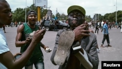 Militants de l'opposition à Kinshasa, RDC, le 19 septembre 2016.