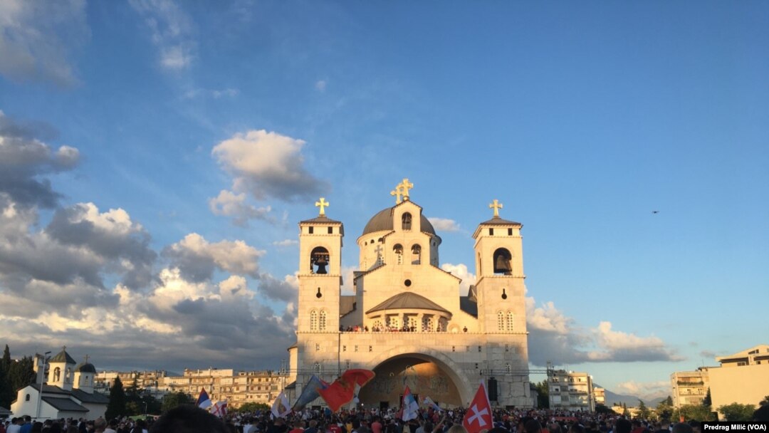Montenegro, Podgorica, protests by followers of the Serbian Ortodox Church