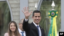 Juan Guaidó à chegada ao Palácio do Planalto
