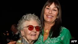 Journalist Lillian Ross and actress Anjelica Huston of "Choke" during the closing night reception at the 2008 CineVegas film festival held at the Palms Casino Resort, June 21, 2008, in Las Vegas, Nevada.