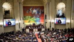 El presidente colombiano Gustavo Petro pronuncia un discurso durante la sesión inaugural del nuevo año legislativo en Bogotá, Colombia, el sábado 20 de julio de 2024.