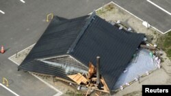 日本山形縣2019年6月19日發生的地震造成當地一所小學受損。