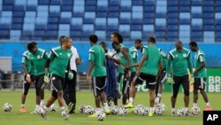 Les Super Eagles au Brésil, en juin 2014. (AP Photo/Fernando Llano)