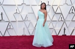 FILE - Yalitza Aparicio arrives at the Oscars at the Dolby Theatre in Los Angeles, Feb. 24, 2019.