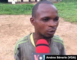 Jacob Zalague, chasseur autochtone au village Attentation, à Congo-Brazzaville, le 7 novembre 2018. (VOA/Arsène Séverin)