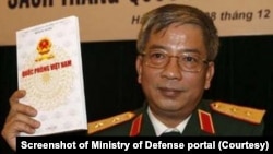 Tướng Nguyễn Chí Vịnh lúc còn đương chức. (Screenshot of Ministry of Defense portal)