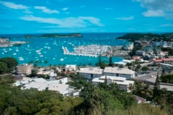 FILE - A general view of the bay of Noumea, the capital of New Caledonia, a French territory in the South Pacific, with the yachting port in the background, May 9, 2018..