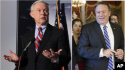 El senador Jeff Sessions, es uno de los aliados más cercanos y habituales de Trump, y Mike Pompeo investigó a Hillary Clinton.