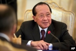 FILE - Cambodian Foreign Minister Hor Namhong.