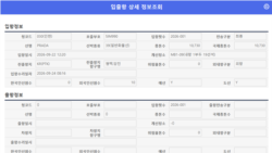 프라다호의 입출항 상세 정보 조회 결과. 자료=한국 해양수산부.