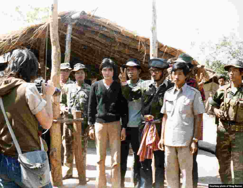 Khmer Serai insurgent leaders at Cambodian camp known as old camp in Cambodia, in November, 1979.