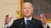 U.S. President Joe Biden speaks about the aid package for Ukraine from the State Dining Room of the White House in Washington on Feb. 13, 2024. He said, "America can be relied upon, and America stands up for freedom."