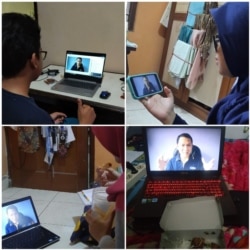 Berbagai cara mahasiswa UGM mengikuti kuliah online. (Foto courtesy: Made Andi)
