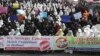 Pakistani religious students rally to condemn the planned — and canceled — anti-Islam cartoon contest, in Lahore, Pakistan, Aug. 31, 2018. 