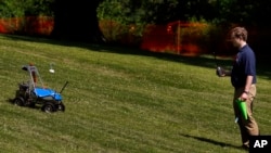Robot competing in NASA's 2013 Robot Challenge in Worcester, Massachusetts June 5, 2013