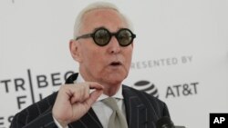 FILE - Political consultant Roger Stone attends a screening of "Get Me Roger Stone" at the SVA Theatre during the 2017 Tribeca Film Festival.