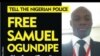L'affiche de Amnesty International pour demander la libération de Samuel Ogundipe, le 14 août 2018.
