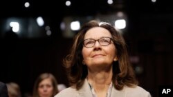 CIA nominee Gina Haspel is seated for a confirmation hearing of the Senate Intelligence Committee on Capitol Hill, May 9, 2018 in Washington. 