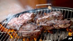 Steak on the grill.