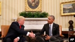 Prezident Barak Obama və prezident seçilmiş Donald Tramp arasında Ağ Evdə görüş