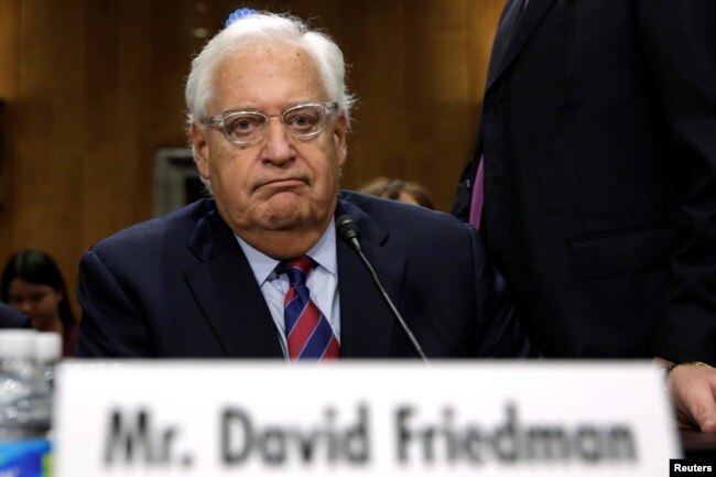 David Friedman testifies before a Senate Foreign Relations Committee hearing on his nomination to be U.S. ambassador to Israel, on Capitol Hill in Washington, Feb, 16, 2017..