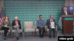 Baskara T. Wardaya, S.J., Ph.D. (duduk, nomor tiga dari kiri), di antara para panelis dalam acara diskusi di Hudson Institute, Washington, D.C., July 9, 2019. (Photo: videograb / Hudson Institute)