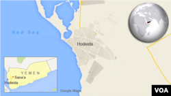예멘 서부 항구도시 호데이다 지도.
