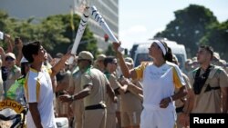 La llama olímpica para los Juegos de Río llegaron a Brasil el martes, 3 de mayo de 2016.