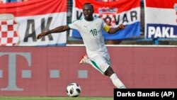 Sadio Mané lors d'un match contre la Croatie, Russie, le 8 juin 2018. (AP Photo/Darko Bandic)