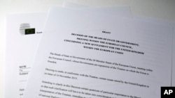 欧洲理事会主席图斯克星期二在布鲁塞尔发布欧盟改革计划书。 （2016年2月2日）