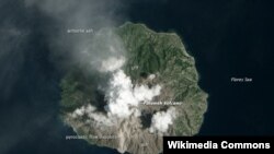 지난 2월 위성으로 촬영된 로카텐다 화산의 모습