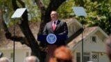  Pompeo Secretary of State Mike Pompeo speaks at the Richard Nixon Presidential Library, Thursday, July 23, 2020, in Yorba Linda, Calif. (AP Photo/Ashley Landis, Pool)