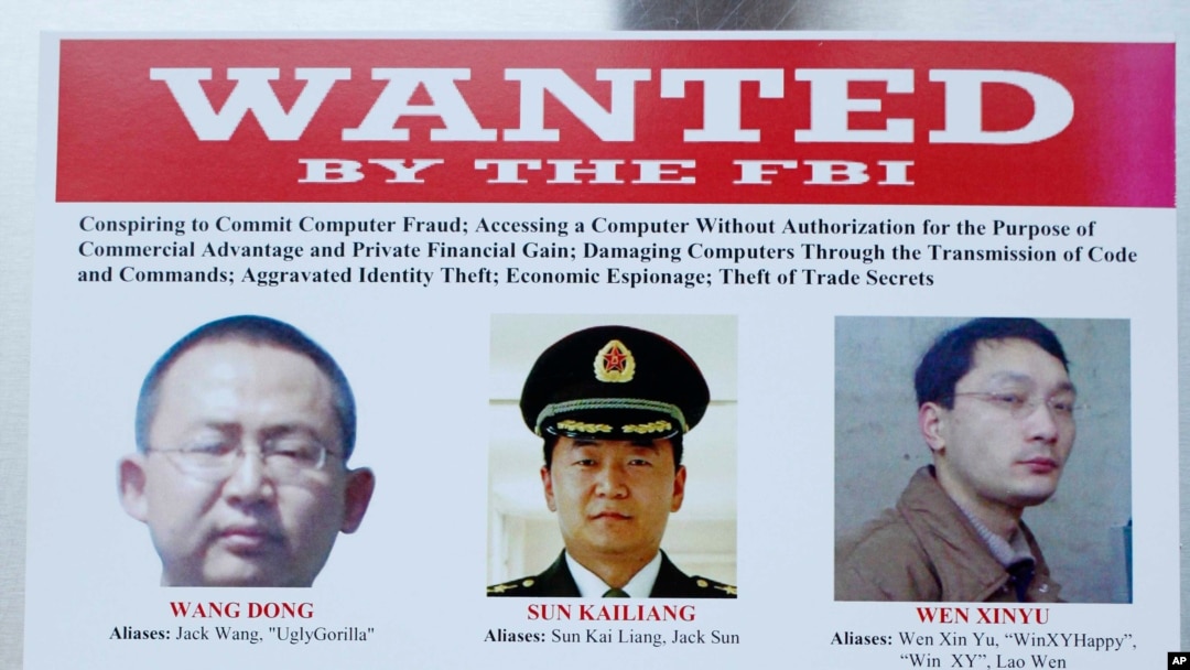 En mayo pasado, EE.UU. acusó a cinco oficiales militares chinos de realizar espionaje económico contra empresas estadounidenses
