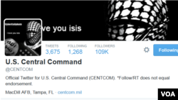 La cuenta de Twitter del Comando Central de EE.UU. habría sido hackeada por el Estado islámico.