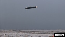 View of what appears to be a strategic cruise missile drill carried out by North Korea on January 30, 2024, at an undisclosed location in North Korea in this picture released by the Korean Central News Agency on Jan. 31, 2024.