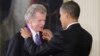 President Barack Obama presents a 2010 National Medal of Arts to pianist Van Cliburn, March 2, 2011, during a ceremony in the East Room of the White House in Washington.