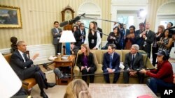 2016年5月20日，美国总统奥巴马在听取公共卫生团队有关寨卡病毒应对进展的汇报后对媒体讲话。